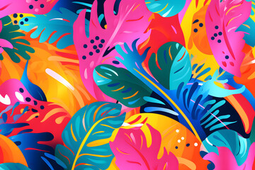 Abstract Wallpaper with a Neon Jungle