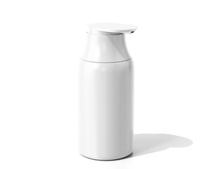 White Plastic Cosmetic Spray Bottle with transparent background.	