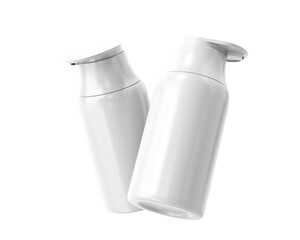 White Plastic Cosmetic Spray Bottle with transparent background.	
