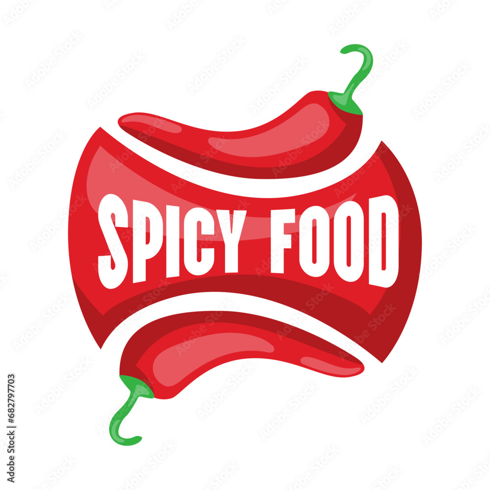 Canvas Prints red chili logo vector, cafe and restaurant logo in white background