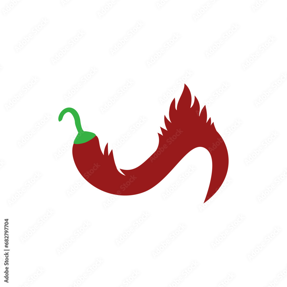 Canvas Prints red chili logo vector, cafe and restaurant logo in white background