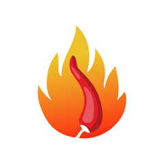 red chili logo vector, cafe and restaurant logo in white background