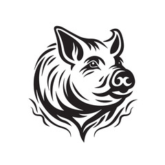 Pig in cartoon, doodle style. Isolated 2d vector illustration in logo, icon style, Eps 10. AI Generative