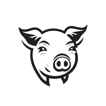 Pig in cartoon, doodle style. Isolated 2d vector illustration in logo, icon style, Eps 10. AI Generative