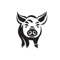 Pig in cartoon, doodle style. Isolated 2d vector illustration in logo, icon style, Eps 10. AI Generative