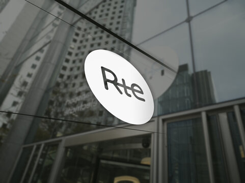 November 23th 2023 France. The logo Rte on a building in a business district. Reseau de transport d'electricite, Electricity transmission network brand on a window.