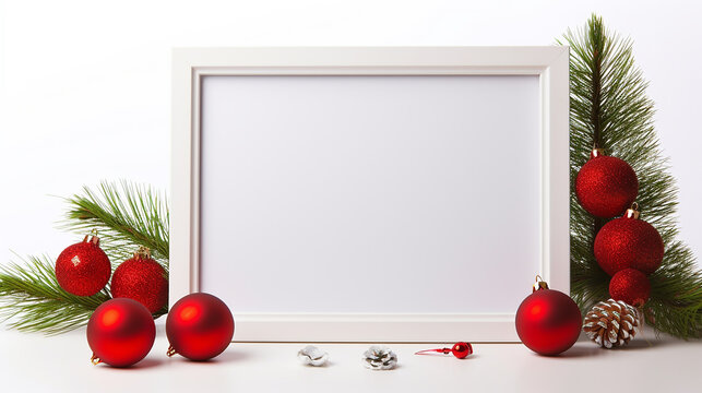 Decora&ccedil;&otilde;es de Natal com arte de moldura de foto 