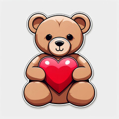 Teddy bear with a heart. Romance of Valentine's Day.