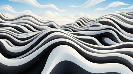 Mesmerizing monochrome lines dance and intertwine, creating a hypnotic abstract pattern that evokes...
