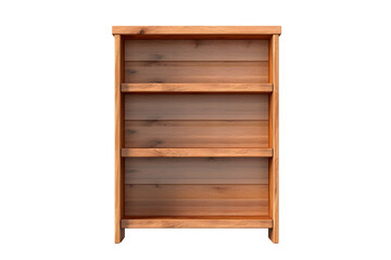 Minimalist Wooden Bookshelf Modern Elegance on a transparent background