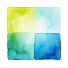 Watercolor square banner isolated on white background