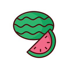 Watermelon icon isolate white background vector stock illustration.