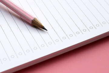 Notebook with pencil. Work planning