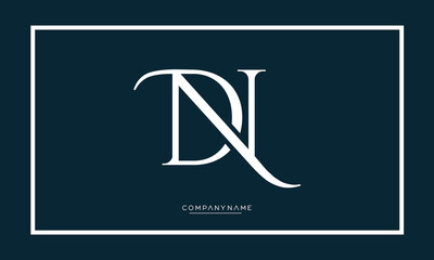 DN or ND Alphabet Letters Logo Monogram