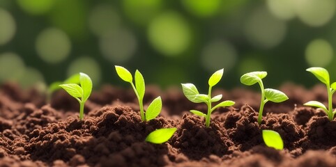 Seed growing green. Eco concept. AI generated illustration