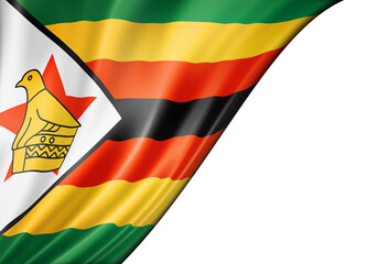 Zimbabwe flag isolated on white banner