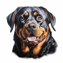Fototapeta premium Rottweiler_dog_photorealism_style_on_white_background