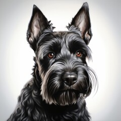 Scottish_Terrier_dog_photorealism_style_on_white background