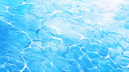 the clear water of a pool, in the style of light blue