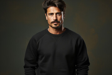Obraz premium Mockup of a Sweatshirt black with man