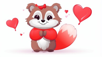 valentine day gift with balloons and teddy bear generated by AI tool 