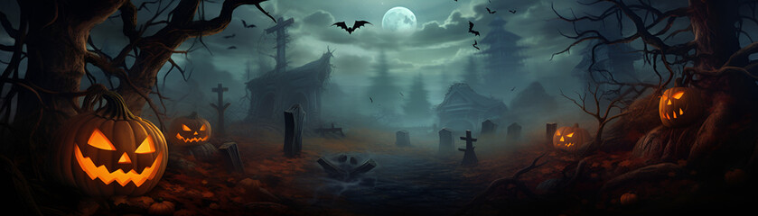 halloween background with bats and moon
