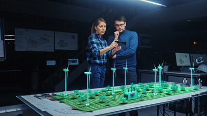 Renewable Energy Engineers Design 3D Wind Turbine Park Using Augmented Reality Software and...