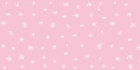 Pink seamless pattern with snowflakes and stars. Fashionable template for Christmas, New Year. cool illustration.
