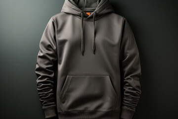 Fashionable guy with a beard in a Mint green hoodie, mockup for a logo or corporate design