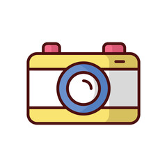 Camera  icon isolate white background vector stock illustration.