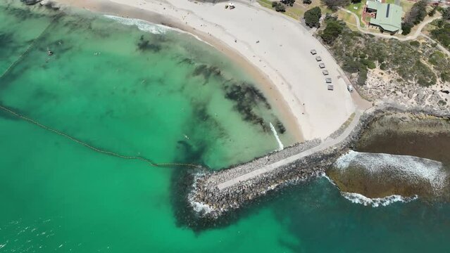 insane white sand beach aerial shot 4k cottesloe 