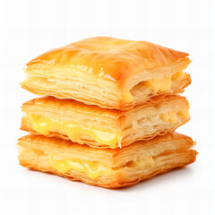 Cheese puff pastry isolated on white background