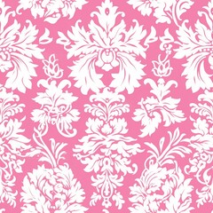 Elegant Damask Whispers: Seamless Antique Pink Wallpaper