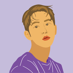 Sleek flat man illustration, featuring contemporary lines and versatile styling. Perfect for varied design needs, presentations, and conceptual art