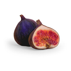 Fig, tasty fruit to eat and to make desserts, with transparent background and shadow