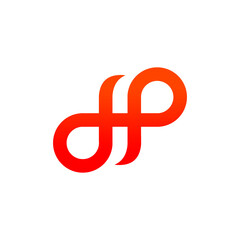 Initial letter DP or PD logo design vector template