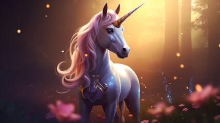 Obraz na płótnie Canvas Magical cute unicorn