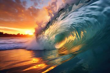 A big breaking ocean wave