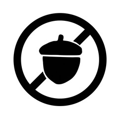 Obraz premium Nuts Allergy, Food Allergy Symbol, Food Allergens Symbol Line Art Illustration