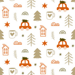 Christmas Vector Seamless Pattern Background