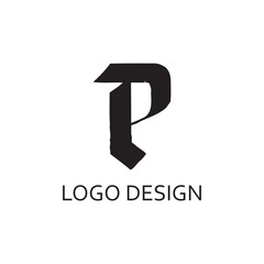 Simpel Black Letter P For Logo Design Company