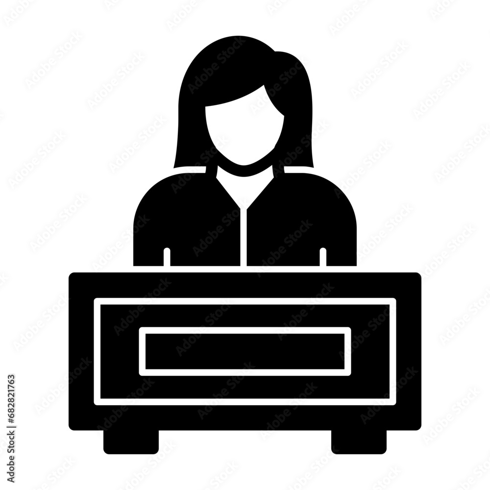 Sticker receptionist icon