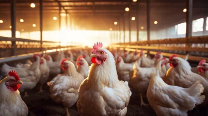 Fototapeten Chicken Farm: Rural Agriculture and Poultry Production Chicken Farm, poultry production, for breeding chickens © ND STOCK