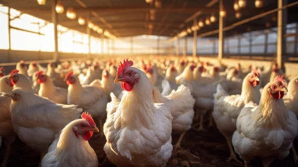 Fotobehang Chicken Farm: Rural Agriculture and Poultry Production Chicken Farm, poultry production, for breeding chickens © ND STOCK