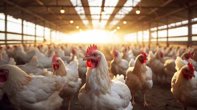 Chicken Farm: Rural Agriculture and Poultry Production Chicken Farm, poultry production, for breeding chickens