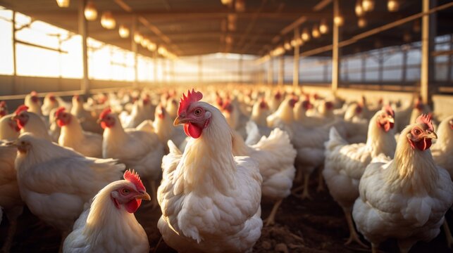 Chicken Farm: Rural Agriculture and Poultry Production Chicken Farm, poultry production, for breeding chickens