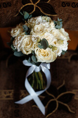 Bride's bouquet with light roses