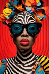 Zebra Chic: Majestic Fusion of African Fashion and Modern Artistry, a Bold Statement of Cultural Diversity and Individuality