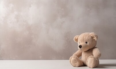 Simple photography background plush bear thematic with AI