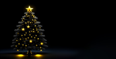 creative beautiful, shiny, decorated Christmas tree. Merry Christmas, Happy New Year. background for the design of winter holidays. artificial intelligence generator, AI, neural network image. backgro